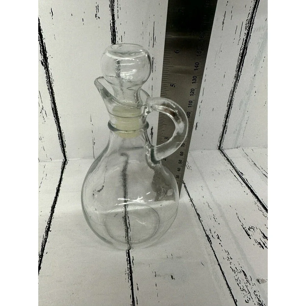 Anchor Hocking Glass Oil Or Vinegar Cruet Bottle With Stopper 6”